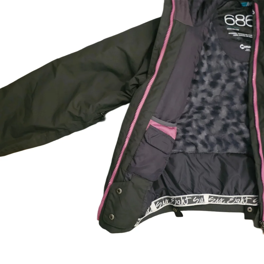 686 Six Eight Six Green and Pink Ski Snowboard Jacket - Medium - Picture 3 of 10